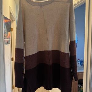 a.n.a Women's Striped Sweater - Cream, Brown, Black